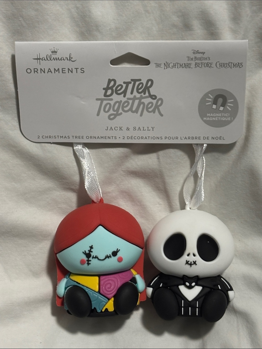 Nightmare Before Christmas Jack & Sally Magnetic Christmas Tree Ornaments